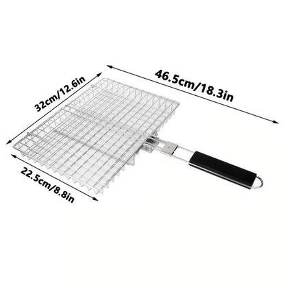 Cesta Parrillera Plegable de Acero Inoxidable